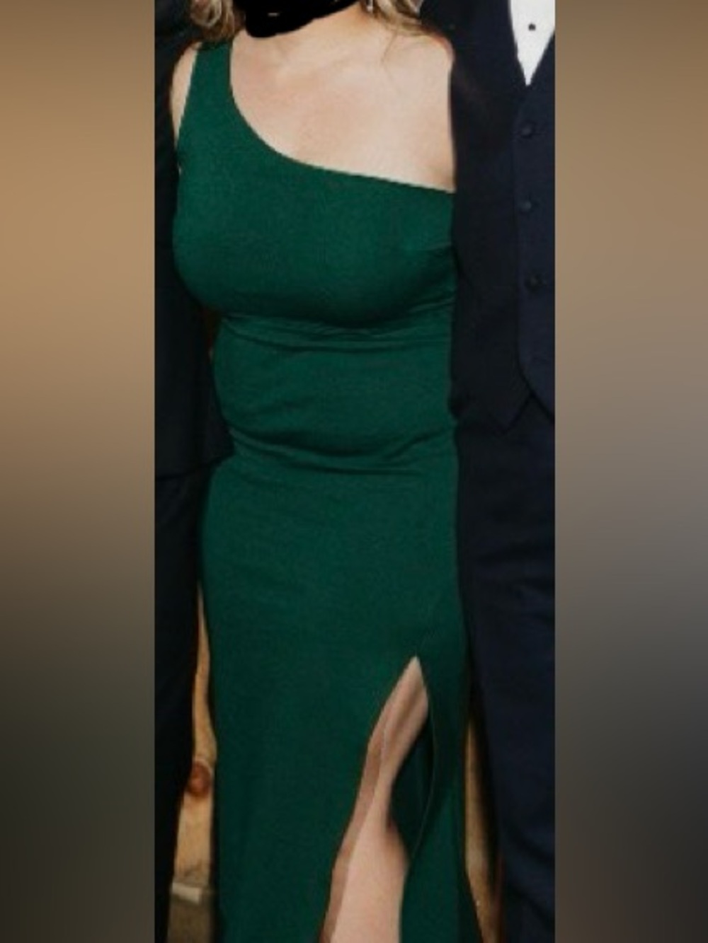 One-Shoulder Emerald Green Dress